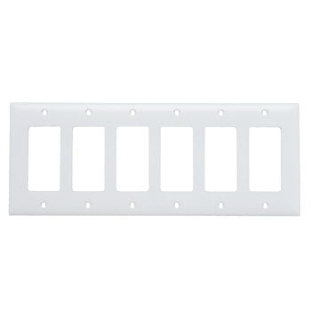Pass And Seymour Trademaster Plate 6-Gang 6 Decorator White (TP266W)