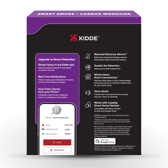 Kidde 30CUAR-W Smart Combination Smoke And Carbon Monoxide Alarm Hardwired With [2] AA Battery Backup (21033277)