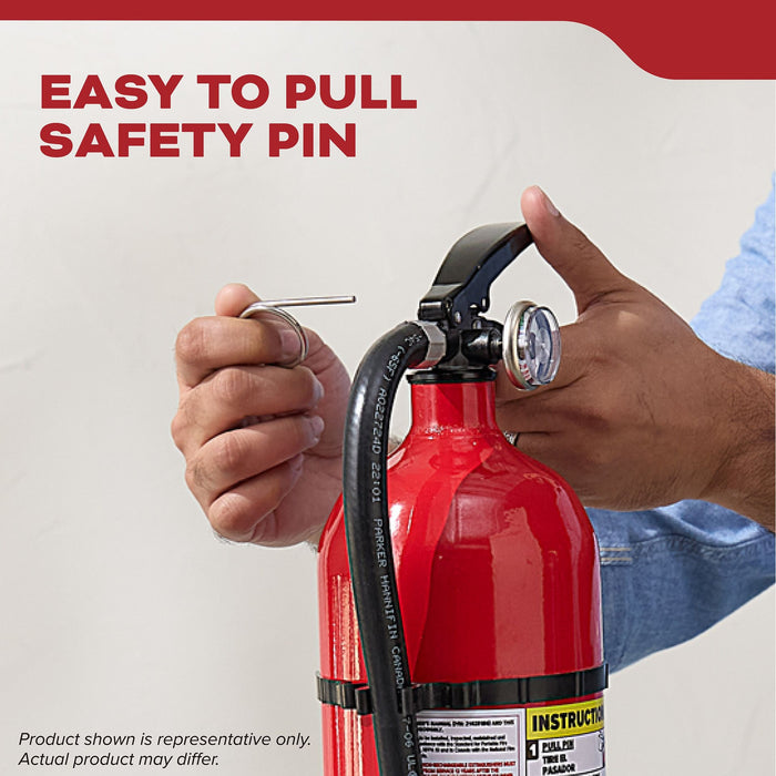 Kidde FX340GW Garage Fire Extinguisher UL Rated 3-A:40-B:C Single Use With Wall Hook (21005766P)