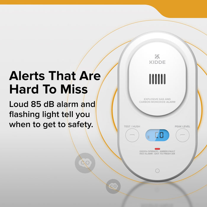 Kidde COPDLG Plug-In Explosive Gas And Carbon Monoxide Alarm With [2] AA Battery Backup (21033781)