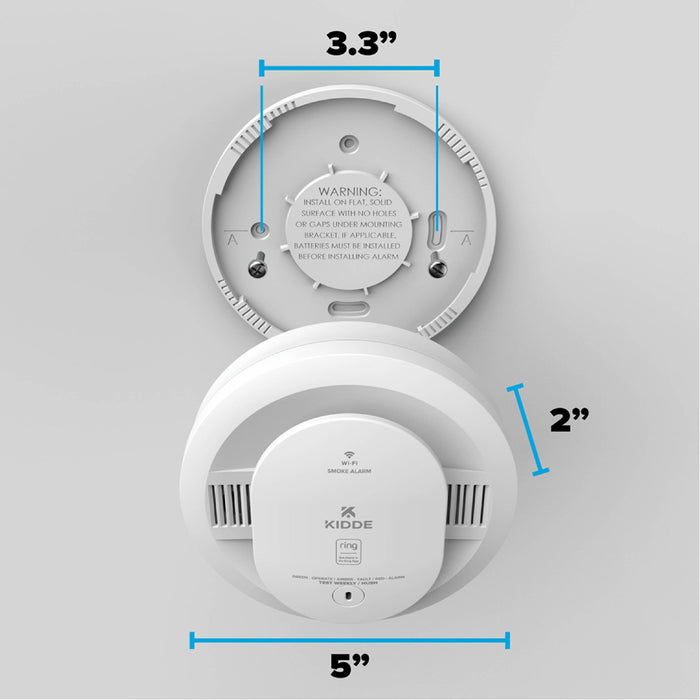 Kidde RGSDR-RW Smart Smoke Alarm With Ring App Alerts [2] AA Battery Backup (21033911)