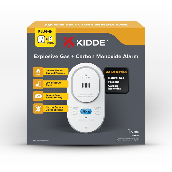 Kidde COPDLG Plug-In Explosive Gas And Carbon Monoxide Alarm With [2] AA Battery Backup (21033781)