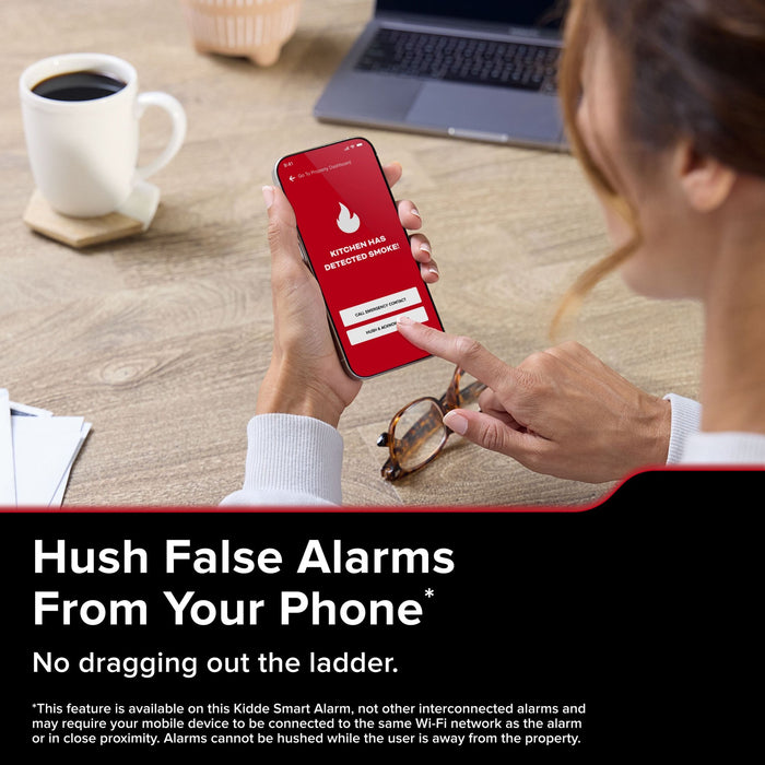 Kidde 20SAR-W Smart Wi-Fi Smoke Alarm Hardwired With [2] AA Backup Battery And Voice Alerts (21033278)