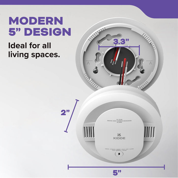 Kidde 30CUA10-V Combination Smoke And Carbon Monoxide Alarm Hardwired With 10-Year Sealed Battery Backup (21032783)