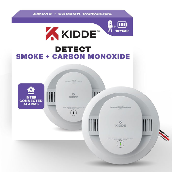 Kidde 30CUA10 Combination Smoke And Carbon Monoxide Alarm Hardwired With 10-Year Sealed Battery Backup (21031544)