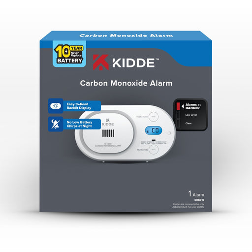 Kidde COBD10 Carbon Monoxide Alarm With 10-Year Never-Replace Battery (21033776)