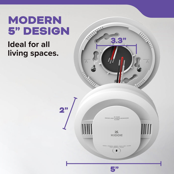 Kidde 30CUA10 Combination Smoke And Carbon Monoxide Alarm Hardwired With 10-Year Sealed Battery Backup (21031544)