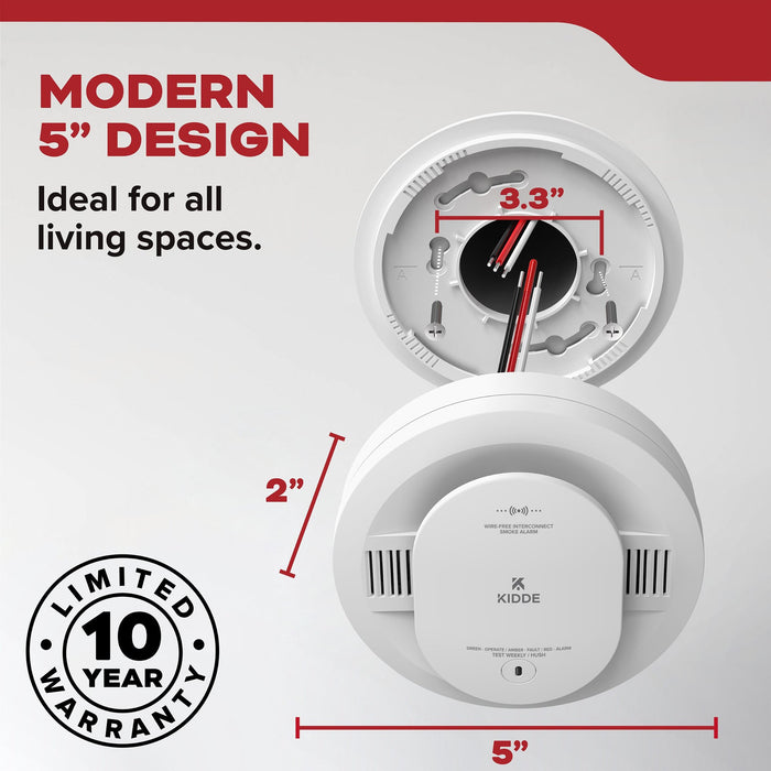 Kidde 20SAR-VRF Wire-Free Interconnect Smoke Alarm Hardwired with [2] AA Battery Backup (21033921)