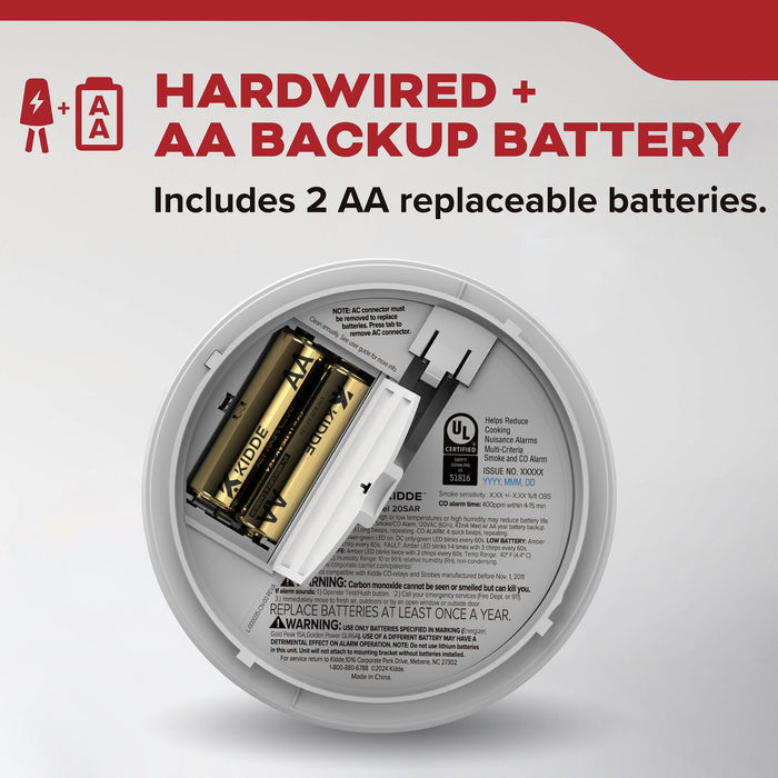Kidde 20SAR Smoke Alarm Hardwired With [2] AA Battery Backup (21031482)