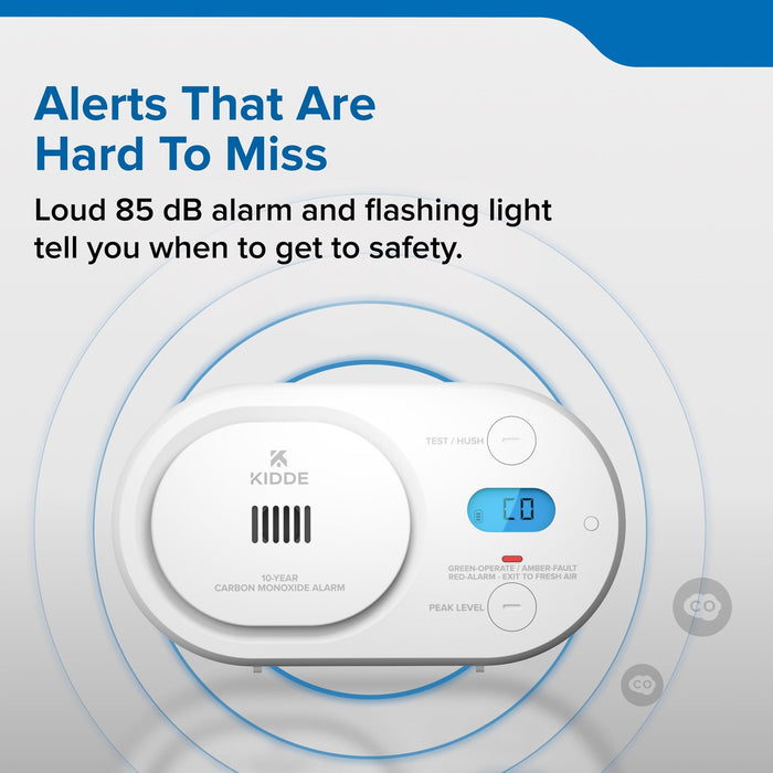 Kidde COBD10 Carbon Monoxide Alarm With 10-Year Never-Replace Battery (21033776)