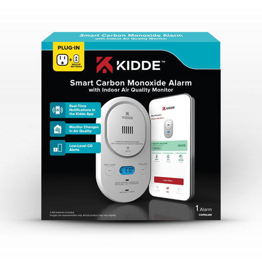 Kidde COPDLQW Smart Plug-In Carbon Monoxide Alarm With Indoor Air Quality Monitor With [2] AA Battery Backup (21033783)