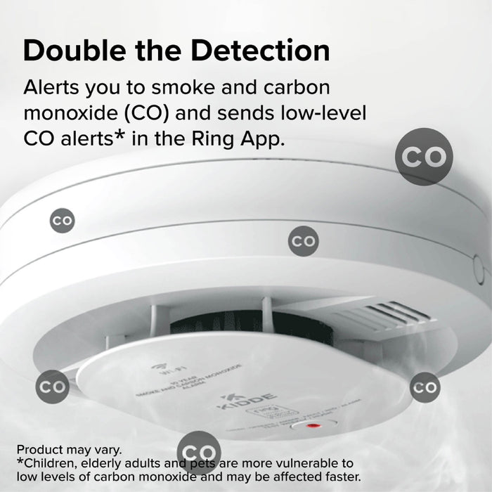 Kidde RGCUDR-RW Smart Combination Smoke And Carbon Monoxide Alarm With Ring App Alerts [2] AA Battery Backup (21033910)