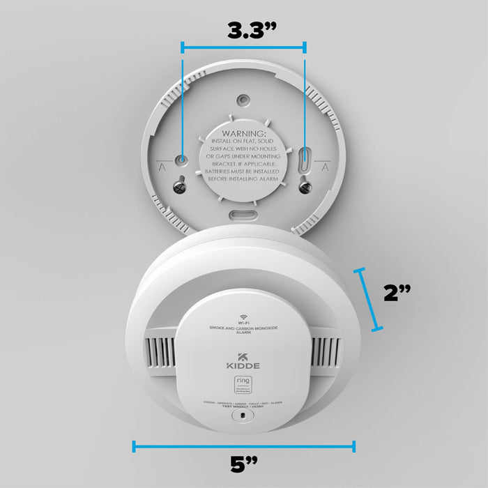 Kidde RGCUDR-RW Smart Combination Smoke And Carbon Monoxide Alarm With Ring App Alerts [2] AA Battery Backup (21033910)