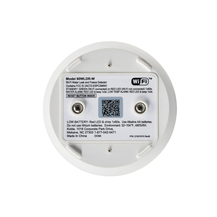 Kidde 60WLDR-W Smart Water Leak And Freeze Detector 2-In-1 Smart Alarm With App (21031205)