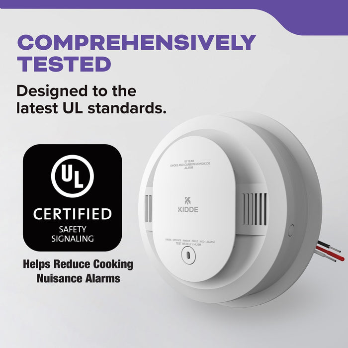 Kidde 30CUA10-V Combination Smoke And Carbon Monoxide Alarm Hardwired With 10-Year Sealed Battery Backup (21032783)