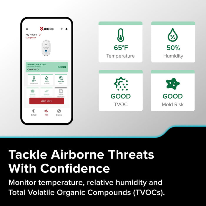 Kidde COPDLQW Smart Plug-In Carbon Monoxide Alarm With Indoor Air Quality Monitor With [2] AA Battery Backup (21033783)
