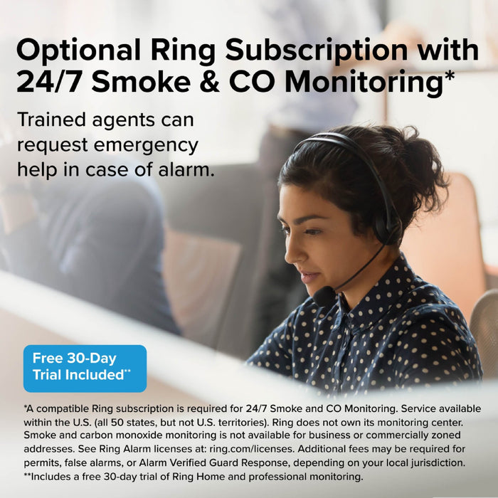 Kidde RGCUDR-RW Smart Combination Smoke And Carbon Monoxide Alarm With Ring App Alerts [2] AA Battery Backup (21033910)