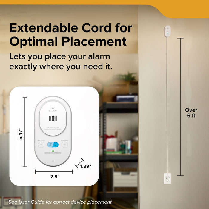 Kidde COPDLG Plug-In Explosive Gas And Carbon Monoxide Alarm With [2] AA Battery Backup (21033781)
