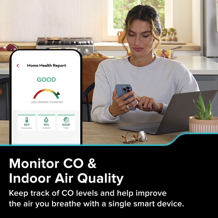 Kidde COPDLQW Smart Plug-In Carbon Monoxide Alarm With Indoor Air Quality Monitor With [2] AA Battery Backup (21033783)