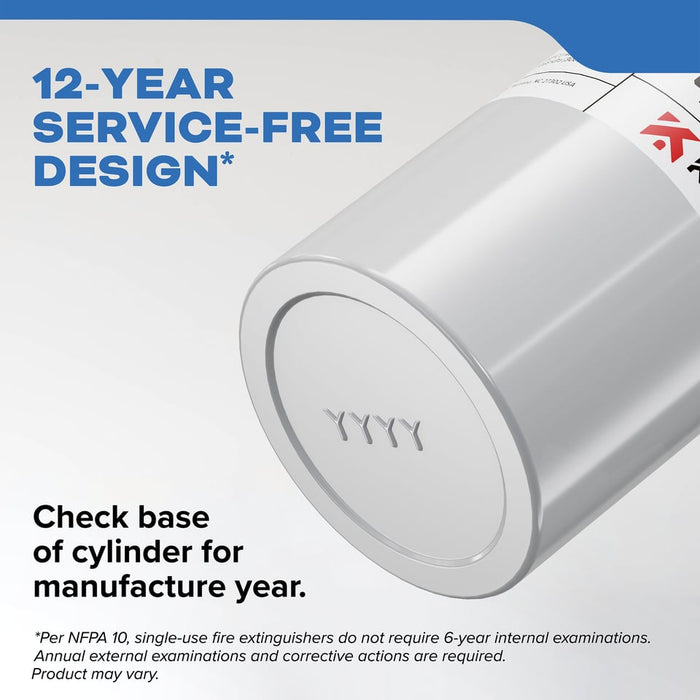 Kidde #MAR10 Mariner 10 Fire Extinguisher 10-B:C 2.9 Pound Nylon Strap Bracket White Disposable With Stainless Steel Handle/Lever (21030898)