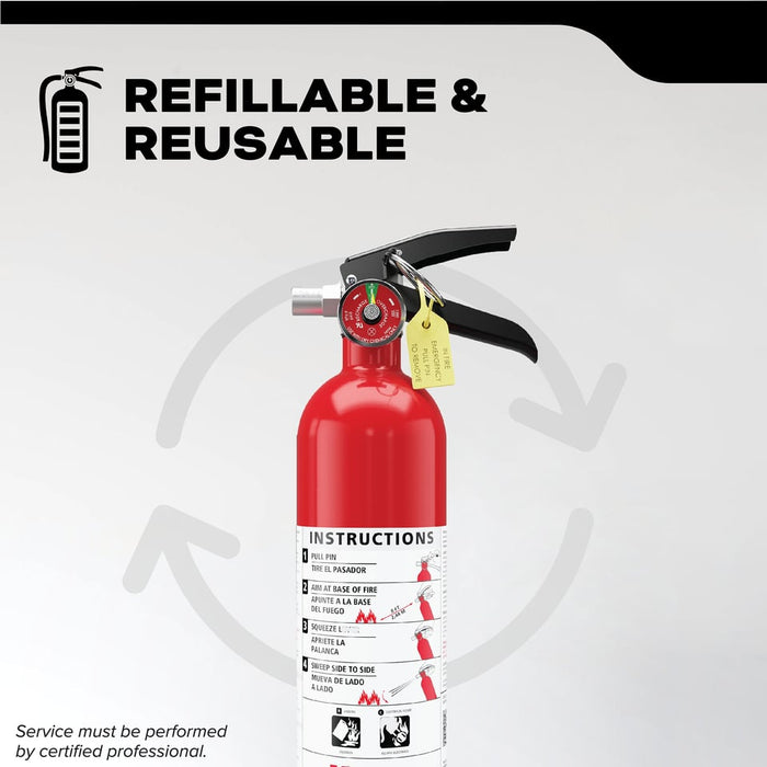 Kidde PRO-2.75BC-1 Pro 10 Fire Extinguisher 10-B:C 2.9 Pound With Metal Strap Bracket Rechargeable (21033041)