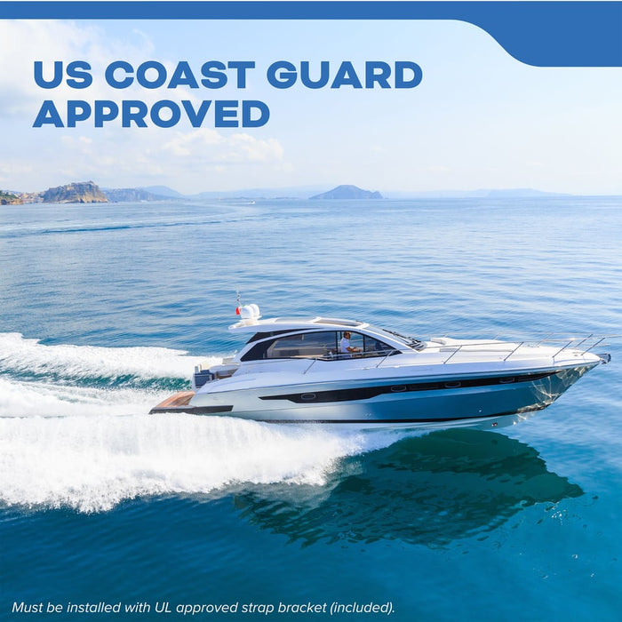 Kidde #MAR5 Mariner 5 Fire Extinguisher 5-B:C 2 Pound Nylon Strap Bracket White Disposable With Stainless Steel Handle/Lever (21030890)