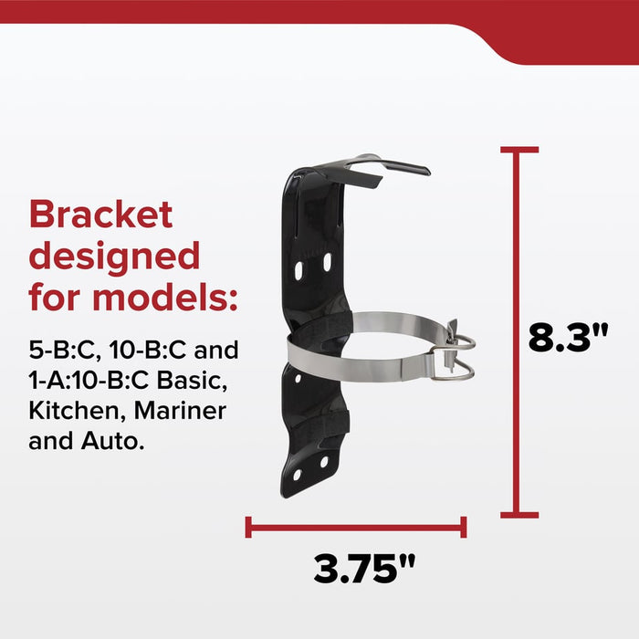 Kidde 896698R Metal Single Strap Mounting Bracket For Kidde Disposable 2.5 Pound Fits--Fireaway 5 466140|Fireaway 10 466141|Fireaway 110 466142 (896698R)
