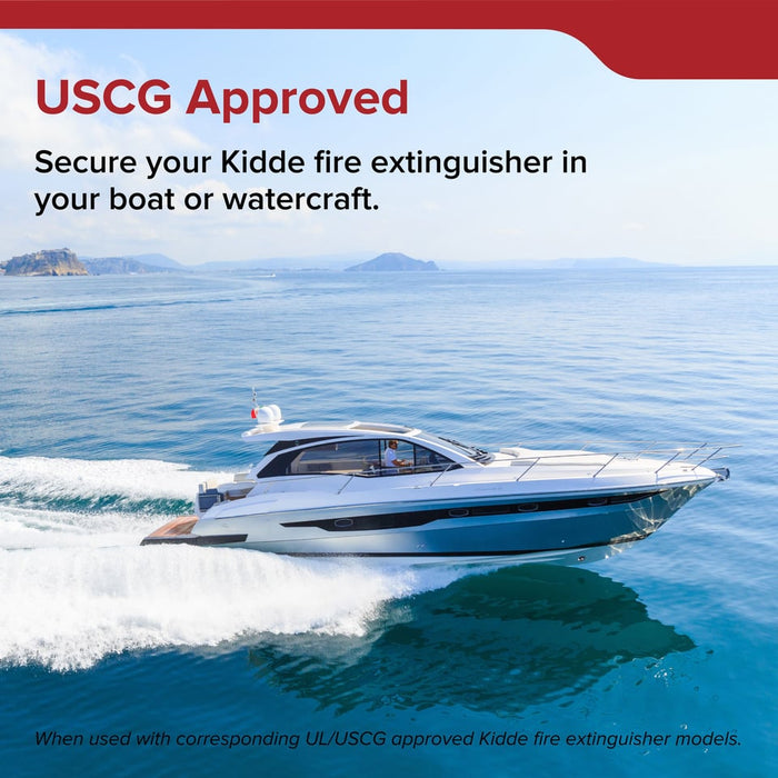 Kidde 896698R Metal Single Strap Mounting Bracket For Kidde Disposable 2.5 Pound Fits--Fireaway 5 466140|Fireaway 10 466141|Fireaway 110 466142 (896698R)