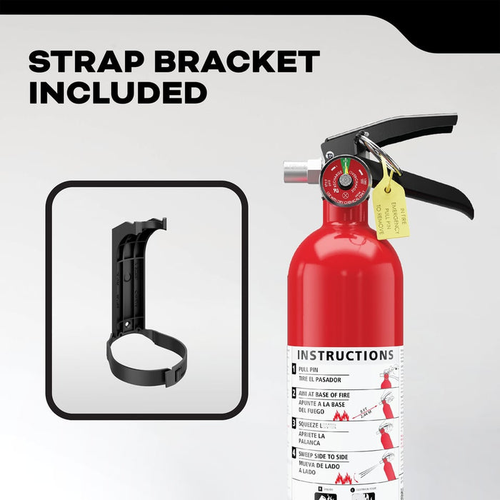 Kidde PRO-2.75BC-1 Pro 10 Fire Extinguisher 10-B:C 2.9 Pound With Metal Strap Bracket Rechargeable (21033041)