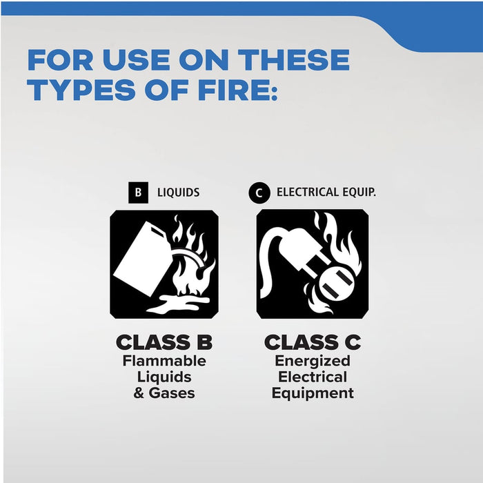 Kidde #MAR5 Mariner 5 Fire Extinguisher 5-B:C 2 Pound Nylon Strap Bracket White Disposable With Stainless Steel Handle/Lever (21030890)