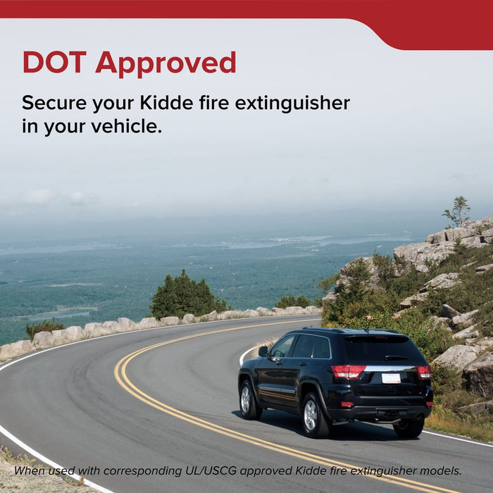 Kidde 896698R Metal Single Strap Mounting Bracket For Kidde Disposable 2.5 Pound Fits--Fireaway 5 466140|Fireaway 10 466141|Fireaway 110 466142 (896698R)