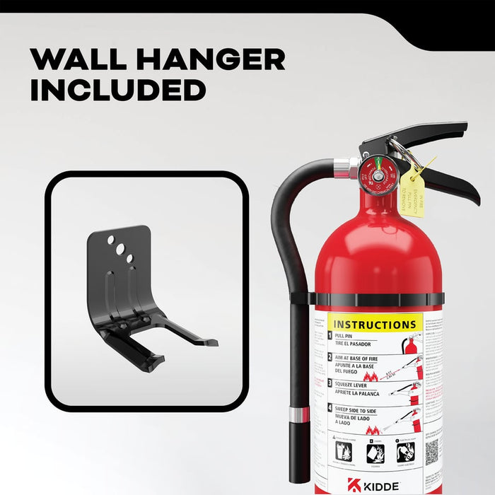 Kidde PRO-4MP-1 Pro 210 Fire Extinguisher 2-A:10-B:C 4 Pound With Wall Hook Rechargeable (21033044)
