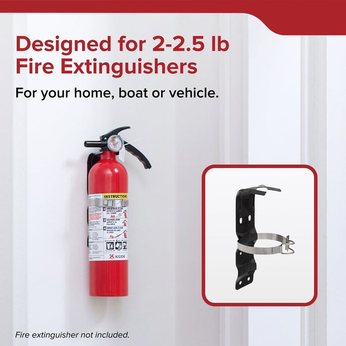 Kidde 896698R Metal Single Strap Mounting Bracket For Kidde Disposable 2.5 Pound Fits--Fireaway 5 466140|Fireaway 10 466141|Fireaway 110 466142 (896698R)