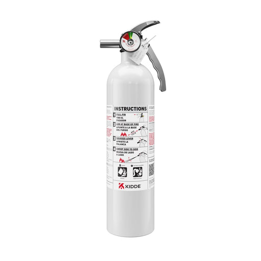 Kidde #MAR10 Mariner 10 Fire Extinguisher 10-B:C 2.9 Pound Nylon Strap Bracket White Disposable With Stainless Steel Handle/Lever (21030898)