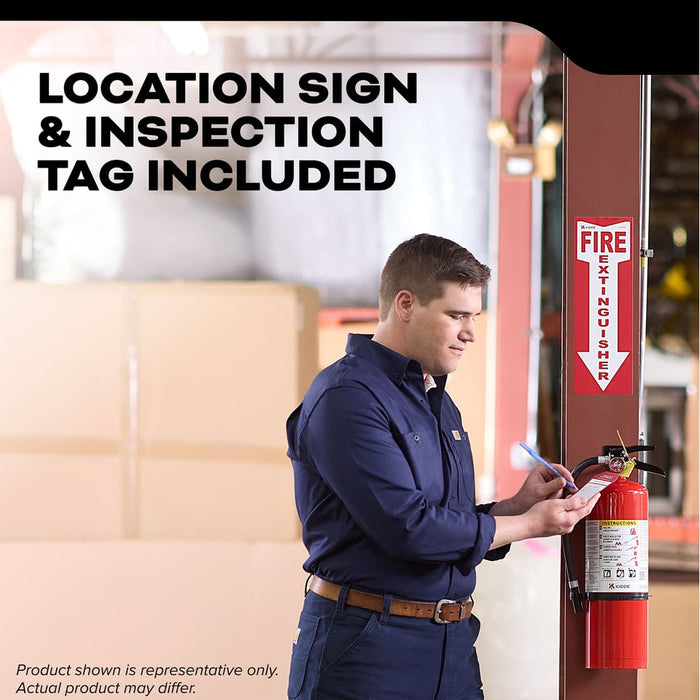 Kidde PRO-5MP-1 Pro 340 Fire Extinguisher 3-A:40-B:C 5.5 Pound With Metal Strap Bracket Rechargeable (21032143)