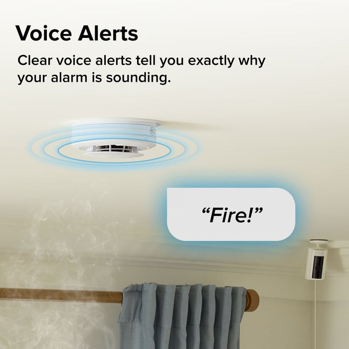 Kidde RGSAR-RW Ring Smart Smoke Alarm Hardwired With AA Backup Battery And Voice Alerts (21033276)