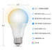 Feit Electric 8.8W [60W Equivalent] Tunable White E26 Base A19 Smart Wi-Fi LED Light Bulb (OM60/CCT/CA/AG)