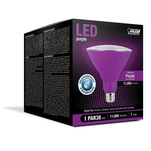 Feit Electric Purple PAR38 Non-Dimmable LED Reflector Light Bulb (PAR38/P/10KLED/BX)