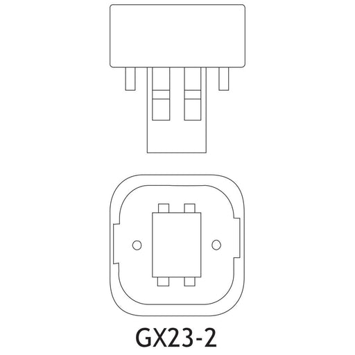 GE F13DBX23/841/ECO 13W T4 Quad Tube Compact Fluorescent 4100K 82 CRI Bi-Pin GX23-2 Plug-In Base Bulb (97589)