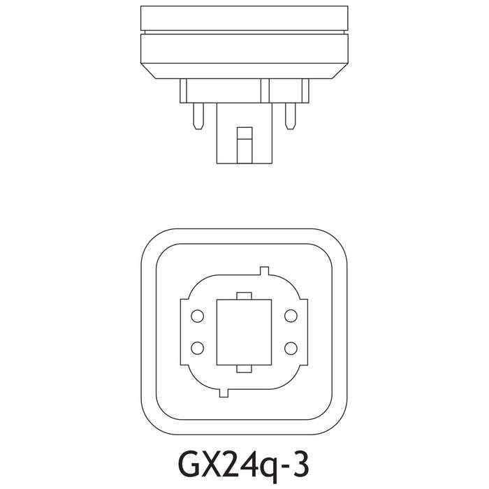 GE F32TBX/827/A/ECO 32W T4 Triple Tube Compact Fluorescent 2700K 82 CRI 4-Pin GX24Q-3 Plug-In Base Bulb (97629G)