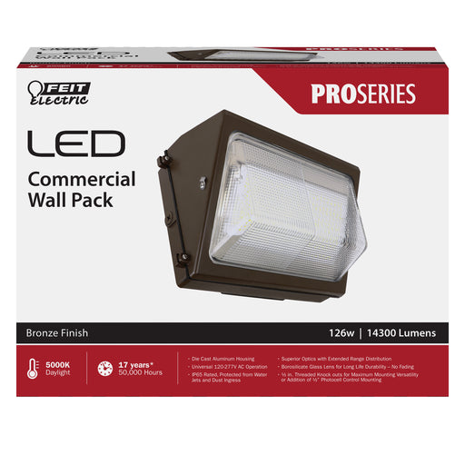 Feit Electric 126W 14300Lm Daylight 5000K LED Pro Series Commercial Security Wall Pack (S15CWPK/850/BZ/V1)