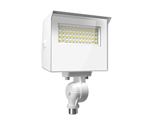 RAB X22 LED Flood Field Adjustable 20W/17W/13W/10W 3000K/4000K/5000K 7H6V Knuckle With Yoke Kit Photocell White (X22-20W)