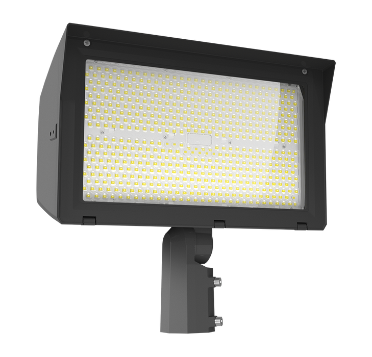 RAB X22 LED Floodlight Wattage/CCT Selectable 250W/220W/190W/160W 3000K/4000K/5000K 7Hx6V Slipfitter And Trunnion 480V Photocell Bronze (X22-250/480)