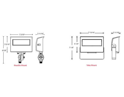 RAB X22 LED Flood Field Adjustable 35W/30W/25W/20W 3000K/4000K/5000K 7H6V Knuckle With Yoke Kit Photocell Bronze (X22-35)