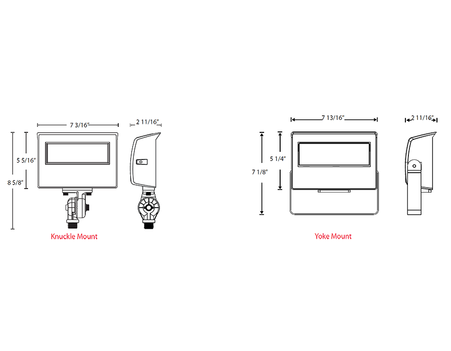 RAB X22 LED Flood Field Adjustable 35W/30W/25W/20W 3000K/4000K/5000K 7H6V Knuckle With Yoke Kit Photocell Bronze (X22-35)