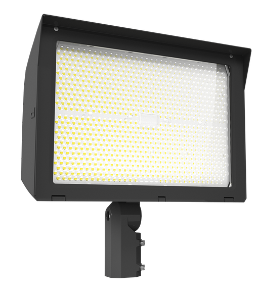 RAB X22 LED Floodlight Wattage/CCT Selectable 420W/380W/340W/300W 3000K/4000K/5000K 7Hx6V Slipfitter And Trunnion 480V Photocell Bronze (X22-420/480)