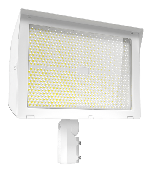 RAB X22 LED Floodlight Wattage/CCT Selectable 420W/380W/340W/300W 3000K/4000K/5000K 7Hx6V Slipfitter And Trunnion 480V Photocell White (X22-420W/480)