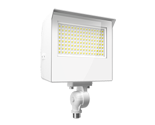 RAB X22 LED Flood Field Adjustable 60W/50W/40W/30W 3000K/4000K/5000K 7H6V Knuckle Mount With Trunnion Kit Photocell White (X22-60W)