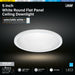 Feit Electric 5 Inch Round 7.2W [50W Equivalent] CCT Selectable 3000K/3500K/4000K/5000K/6500K White Dimmable LED Flat Panel Ceiling Downlight White (74202/6WYCA)