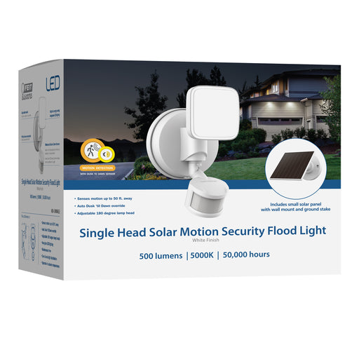 Feit Electric 6 Inch Daylight 5000K White Solar Single Head Motion Security Floodlight (S6/500/850/SOL/WH)